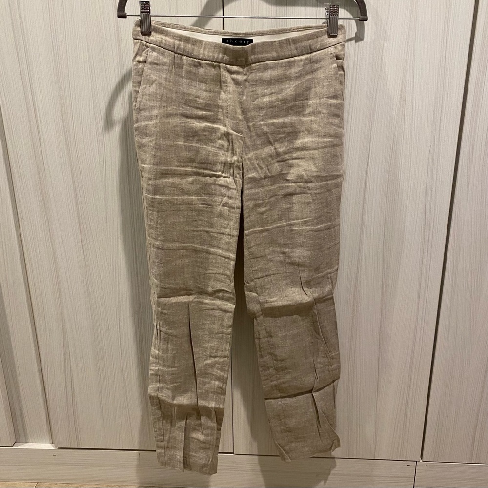 Theory Thaniel pull on linen pant